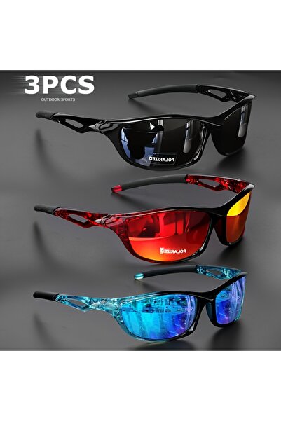 Choice 3 قطع - 3 1/3 قطع نظارات شمسية رياضية كلاسيكية للرجال والنساء لصيد الأ...