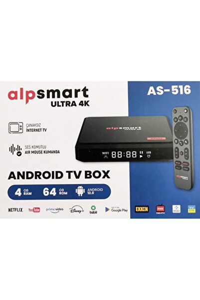 OEM ALPSMART AS-516 4 GB RAM 64 GB ROM SES KOMUT AIR MOUSE ANDROİD BOX