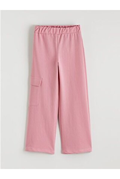 LC Waikiki Wide Leg Girls' Sweatpants with Cargo Pockets