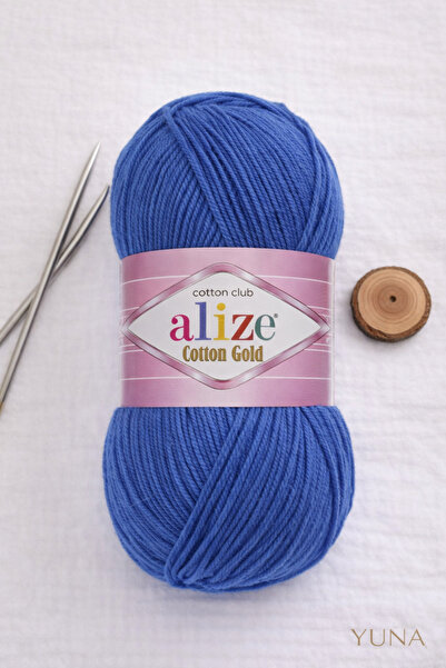 Alize Summer Cotton Thread Cotton Gold Amigurumi Punch Thread 141 Saks Blue