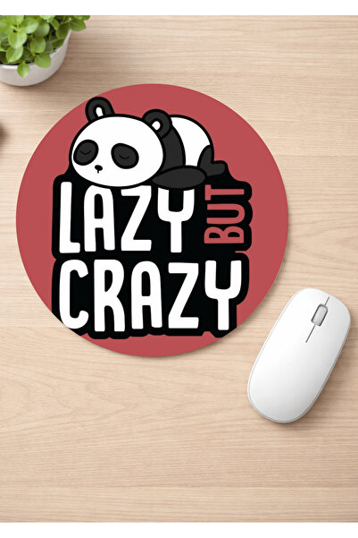 Eylül Design Fun Printed Round Non-Slip Mousepad Ergonomic English Mouse Pad