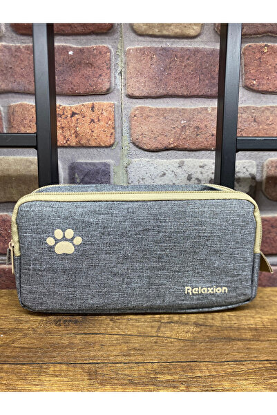 Relaxion Двуочен широк вътрешен калъф за моливи с детайли от котешка лапа