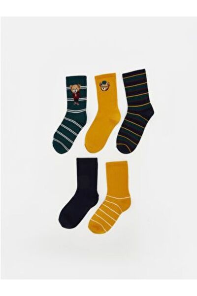 LC Waikiki Čarape za dečake Bear Vezena, pakovanje od 5 komada