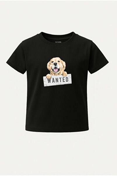 nirvoda Children's T-Shirt Wanted Golden Dog Printed Kids Tshirt