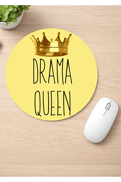 Eylül Design Fun Printed Round Non-Slip Mousepad Ergonomic English Mouse Pad