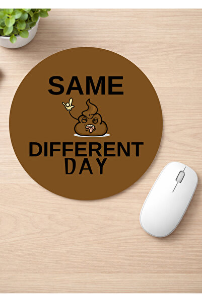 Eylül Design Fun Printed Round Non-Slip Mousepad Ergonomic English Mouse Pad