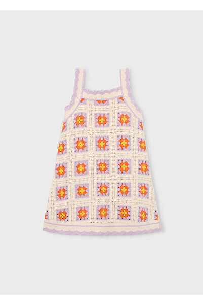 MAYORAL Rochie tricotată pentru fete, brodată cu croșetat 3935