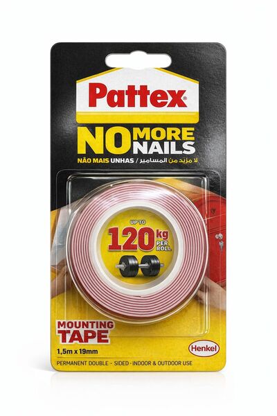 Pattex Double Sided Mounting Tap White ( 1.5m X 19mm)