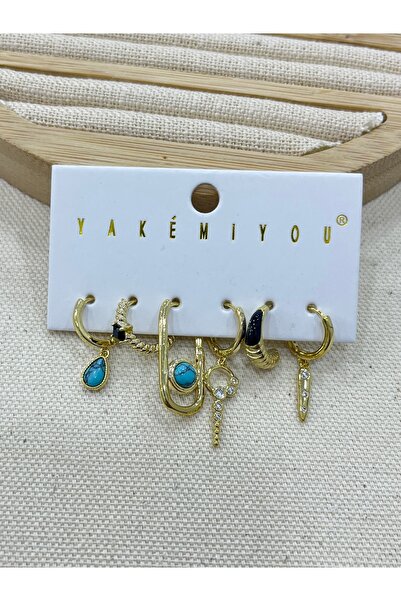 LUMI TAKI-SAAT Gold Color Set of 6 Earrings