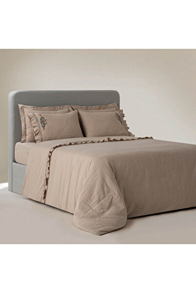 Ecocotton Revna King Size Duvet Cover Set 100% Organic Cotton Satin Piece Dye...