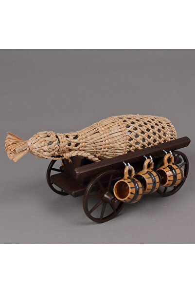 LimArt Cart with coated glass and 6 ceramic barrels 32x16x15 cm