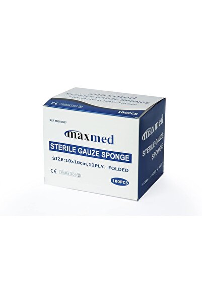 Generic MAXMED 10cmx10cm Sterile Gauze Pads for Wound Dressing| 100-Piece (5 pcs X 20 Pouches) 12-Ply Cotton