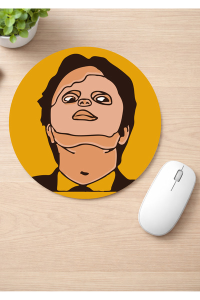 Eylül Design The Office Printed Round Non-Slip Mousepad Ergonomic Mouse Pad