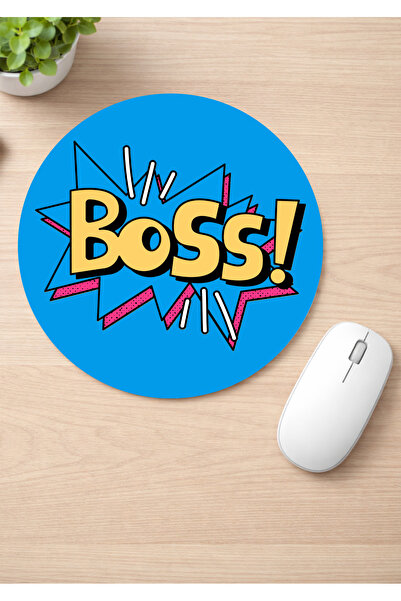 Eylül Design Fun Printed Round Non-Slip Mousepad Ergonomic English Mouse Pad
