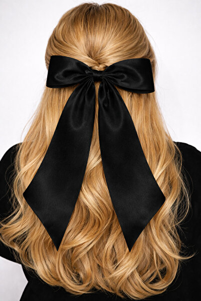 Katia&Bony Cataramă automată cu fundă din satin, neagră