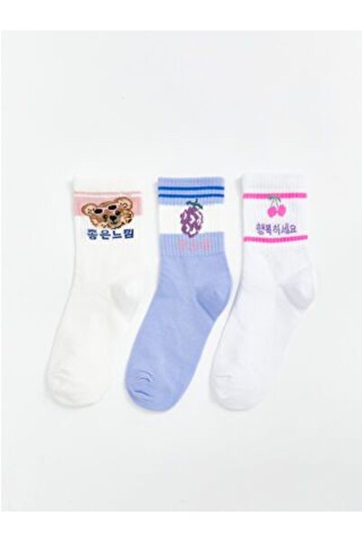 LC Waikiki Patterned Girl's Socks 3-Piece