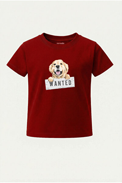 nirvoda Children's T-Shirt Wanted Golden Dog Printed Kids Tshirt