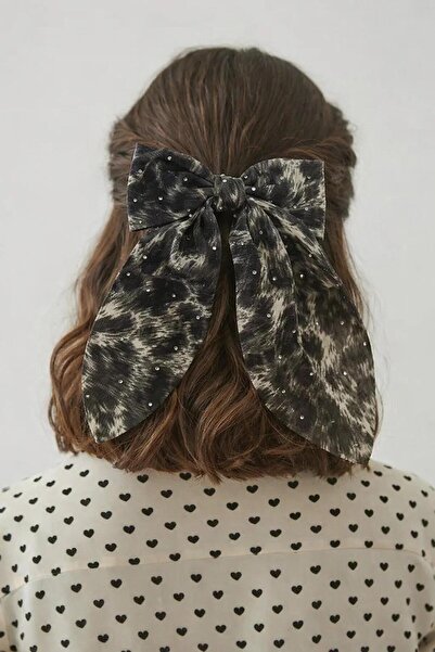 Katia&Bony Автоматична шпилька з леопардовим візерунком, чорна