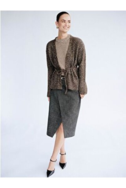 LC Waikiki Beli Belted Patterned Tweed Pencil Skirt