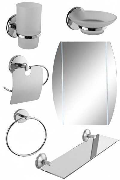 tesitay Gonca 5 li Ayna Takımı Krom Metalik Renk