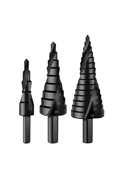 zola Set de 3 burghie în trepte 4-12/4-20/4-32 mm, pentru metal/lemn/PVC