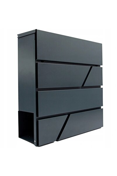 zola Cutie poștală, metal, cu spațiu pentru ziar, antracit, model abstract, 1...