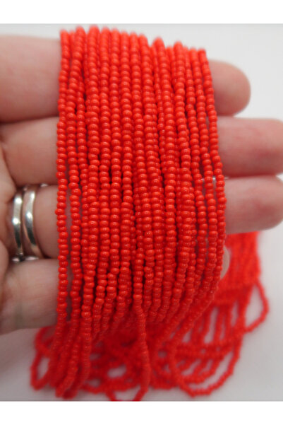 Boncuk Abla Preciosa Orijinal 11/0 Kırmızı Kum Boncuk ipe Dizili Oya Boncuğu ...