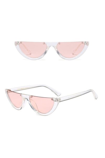 DYSTYLE - Ochelari de soare vintage cu ramă semipermanentă și lentile roz