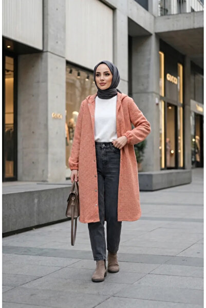 sefamerve Front Buttoned Cashmere Winter Hat with Elasticated Cuff 0243-04 Or...