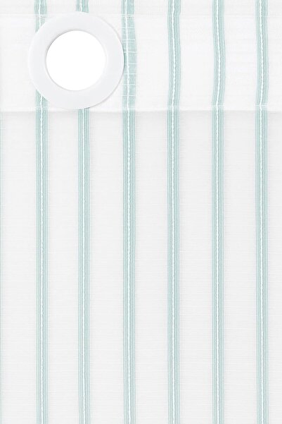 Generic Sheer Curtains with Green Vertical Stripes – Light Filtering Voile Dr...