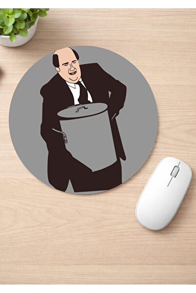 Eylül Design The Office Printed Round Non-Slip Mousepad Ergonomic Mouse Pad