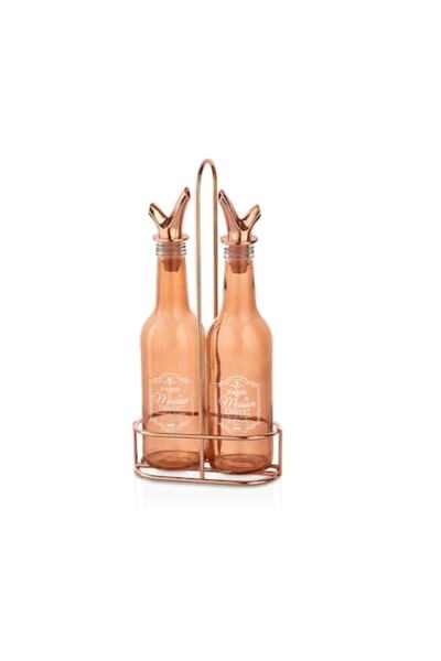 Hané Elegant Olive Oil and Vinegar Set with Stand, 2 Pieces