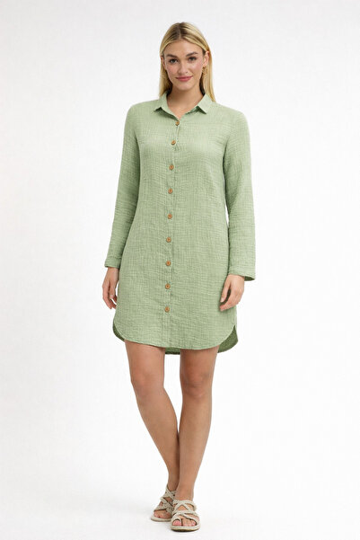 Heaven Ephesus Muslin Tunic-Muslin Shirt Collar Tunic-Muslin Shirt Dress-1190