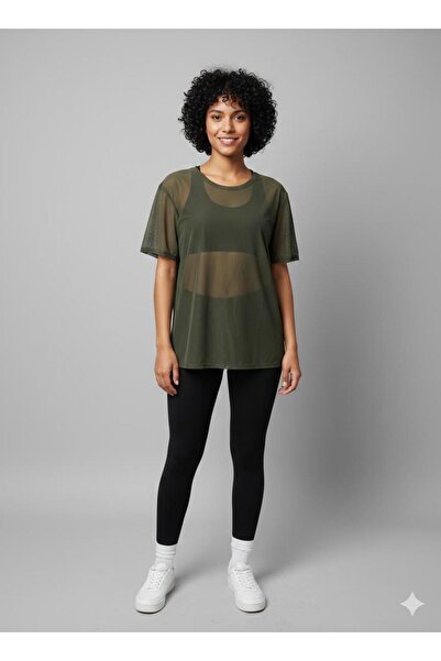 Machetta Women's Transparent Elastane Tulle T-Shirt