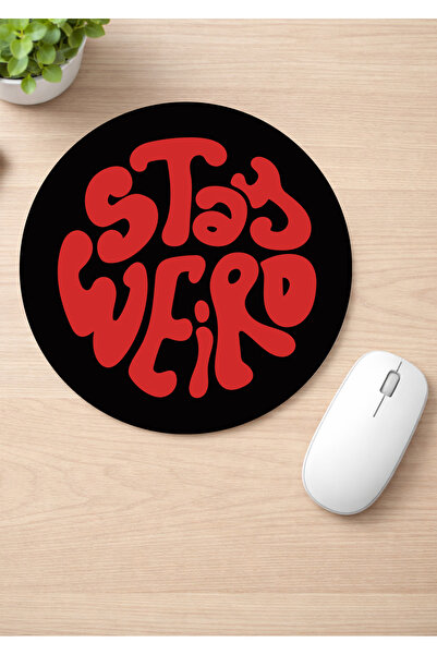 Eylül Design Fun Printed Round Non-Slip Mousepad Ergonomic English Mouse Pad
