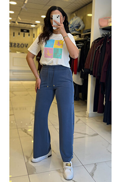 Vosse Yusuf Özdemir İndigo Çıtçıtlı Pantolon