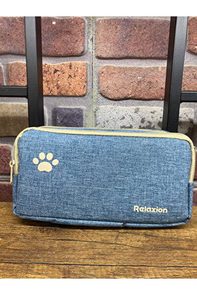 Relaxion Двуочен широк вътрешен калъф за моливи с детайли от котешка лапа