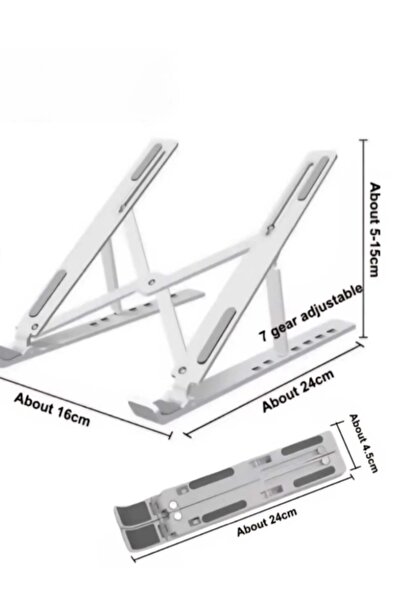 HocaFone Mika Sert Plastik Ayarlanabilir Laptop Standı 7 Kademe Beyaz