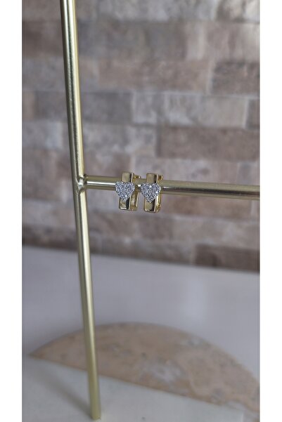 VOBEEYKU Special Series Zircon Stone Heart Model Square Hoop Earrings