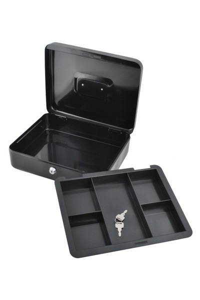 zola Cash box, with handle for easy transport, 2 keys, large size, black, 30x...