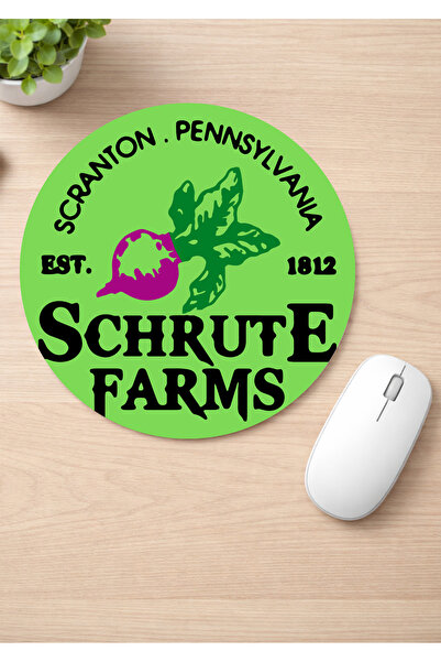 Eylül Design The Office Printed Round Non-Slip Mousepad Ergonomic Mouse Pad