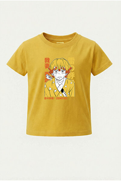 nirvoda Παιδικό μπλουζάκι Zenitsu Agatsuma Demon Slayer με στάμπα για παιδιά