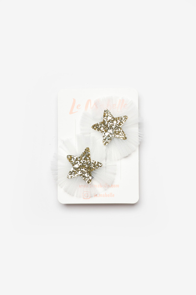 Le Mabelle Χρυσό τούλι με λεπτομέρεια σε σχήμα αστεριού, σετ 2 τεμαχίων, χωρί...