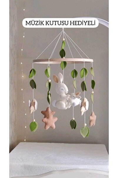 TREND METFİQ DECORATİON Ahşap Kasnaklı Yenidoğan Bebek Dönencesi - Baby Showe...