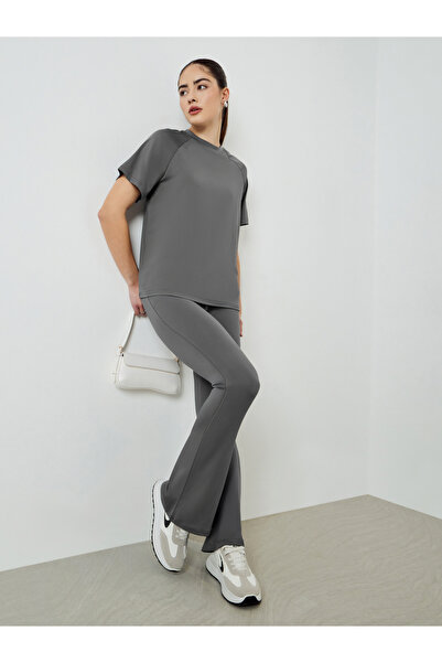 Styli Grey Short Sleeve T-Shirt and Leggings Co-Ords