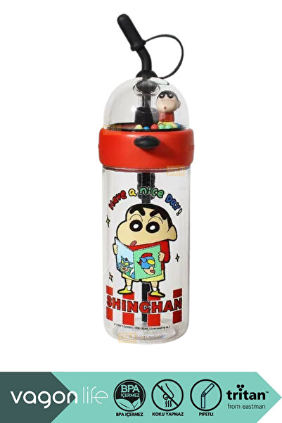 Vagonlife 620ml Crayon Shinchan Figürlü Mini Basket Oyunlu Kapak Pipetli El A...