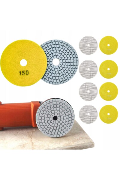 zola Set of 10 diamond discs 80 mm, grit 150, velcro, for tiles and stone
