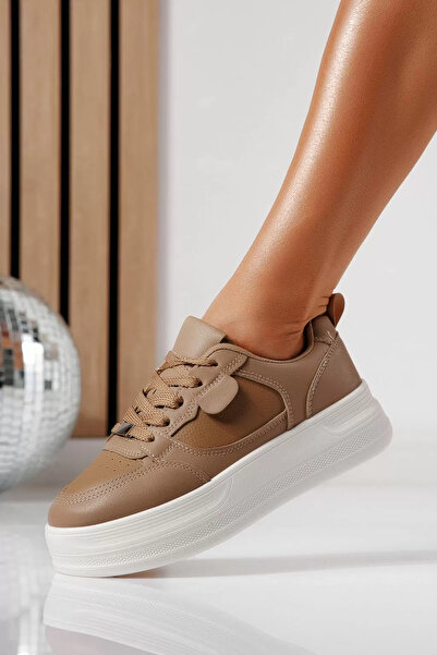 Zaira Дамски маратонки в цвят каки, ​​изработени от еко кожа Adna #24411 - 40