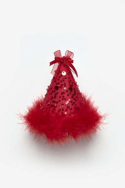 Le Mabelle Coroană cu paiete pentru fetițe, cu fundă roșie, cu agrafă, pentru...