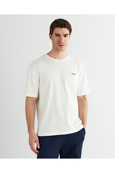 Gant Erkek Beyaz Baskılı Kısa Kollu T-Shirt